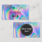 Holographic Vielen Dank Trendy Salon Business Card Visitenkarte (Vorne/Hinten)