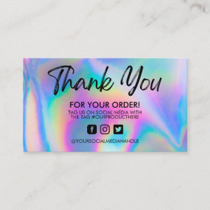 Holographic Vielen Dank Trendy Salon Business Card Visitenkarte