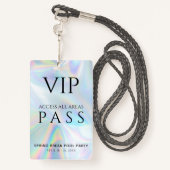 Holographic VIP All Access Pass Spring Break Party Ausweis (Rückseite mit Schlüsselband)