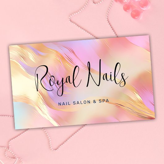 Holographic WELLNESS-CENTER Nail Salon Makeup Hair Visitenkarte