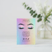 Holographic Wimpern-Klienten-Formular Visitenkarte (Stehend Vorderseite)