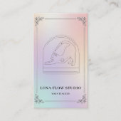 Holographic Yoga Instructor Card with QR Code Visitenkarte (Vorderseite)