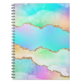 Holographie Agate | Iridescent Pastel Ombre Marble Notizblock (Vorderseite)