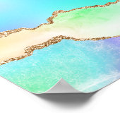 Holographie Agate | Iridescent Pastel Ombre Marble Poster (Ecke)