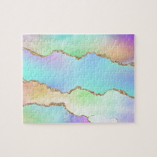 Holographie Agate | Iridescent Pastel Ombre Marble Puzzle (Horizontal)