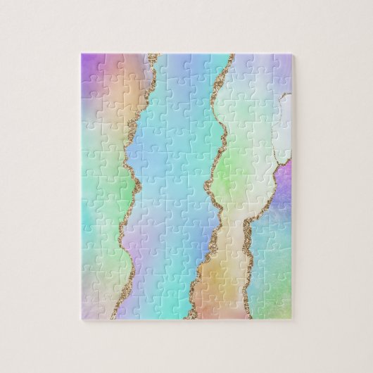 Holographie Agate | Iridescent Pastel Ombre Marble Puzzle (Vertikal)