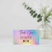 Holographie Vielen Dank Trendy Salon Business Card Visitenkarte (Stehend Vorderseite)