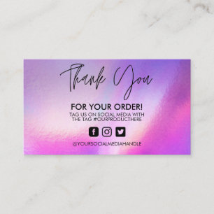 Holographie Vielen Dank Trendy Salon Business Card Visitenkarte