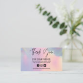 Holographie Vielen Dank Trendy Salon Business Card Visitenkarte (Stehend Vorderseite)