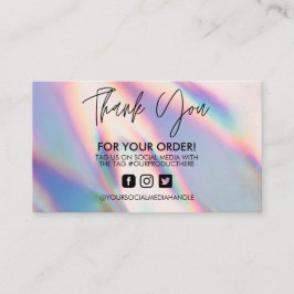 Holographie Vielen Dank Trendy Salon Business Card Visitenkarte