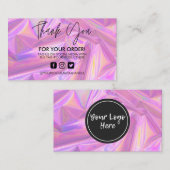 Holographie Vielen Dank Trendy Salon Business Card Visitenkarte (Vorne/Hinten)