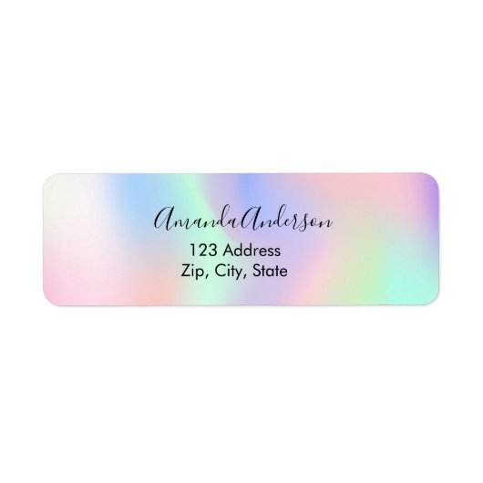 Holographisch rosa lila SkriptRücksendeadresse (Vorne)