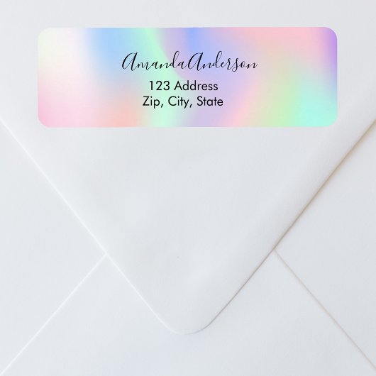 Holographisch rosa lila SkriptRücksendeadresse