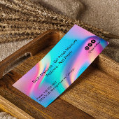 Holographische Ästhetik Social Media Icons Beauty Mini Visitenkarte