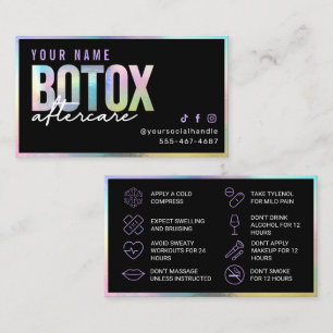 Holographische Botox Aftercare-Karte Visitenkarte