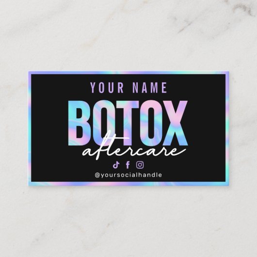Holographische Botox Aftercare-Karte Visitenkarte (Vorderseite)