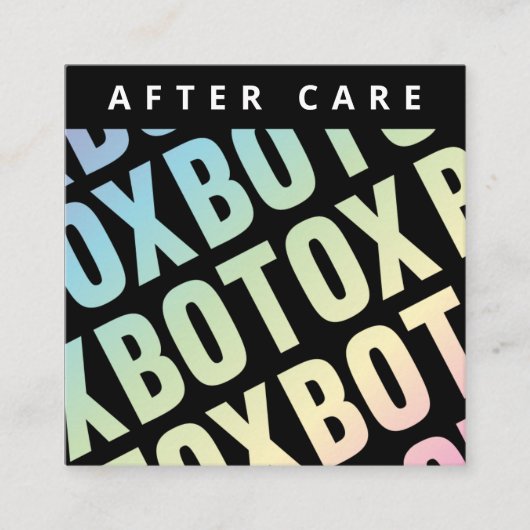 Holographische Botox Lip Filler Anleitung Nachsorg Quadratische Visitenkarte (Vorderseite)