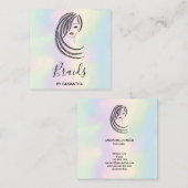 Holographische Braids Braided Hair Braider Quadratische Visitenkarte (Vorne/Hinten)