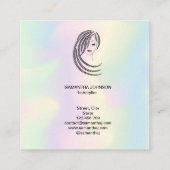 Holographische Braids Braided Hair Braider Quadratische Visitenkarte (Rückseite)
