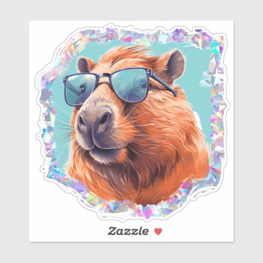 Holographische Capybara Aufkleber (Blatt)