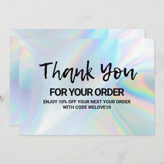 Holographische Discount-Medien für kleine Unterneh Dankeskarte (Vorne/Hinten)