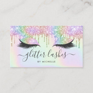 Holographische Einhorn-Glitzer-Tropfen Makeup-Stri Visitenkarte