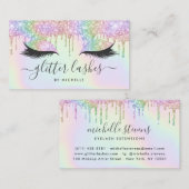 Holographische Einhorn-Glitzer-Tropfen Makeup-Stri Visitenkarte (Vorne/Hinten)