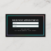 Holographische Einhorn-Make-up Haar Glitzer Tropfe Terminkarte (Rückseite)