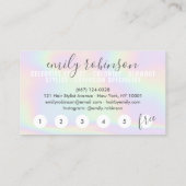 Holographische Einhorn-Regenbogenskriptzen Treuekarte (Rückseite)