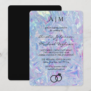 Holographische Einladung für moderne Monogramm-Hoc