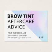 Holographische EUYebrow Tint Aftercare-Karte (Vorderseite)