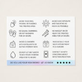 Holographische EUYebrow Tint Aftercare-Karte (Rückseite)