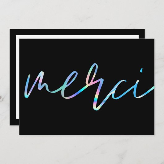 Holographische farbenfrohe Merci Custom Danke Card Einladung (Vorne/Hinten)