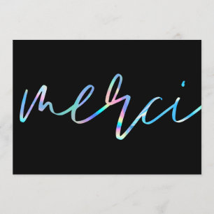Holographische farbenfrohe Merci Custom Danke Card Einladung
