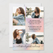 Holographische Foil Halo Foto Collage Sweet 16 Einladung (Rückseite)