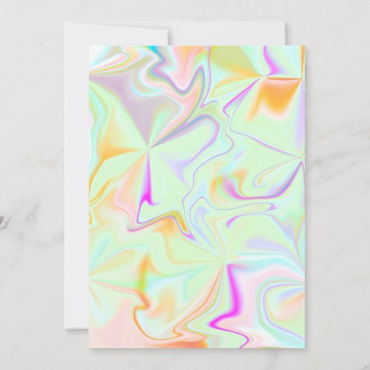 Holographische Formen Imitate Rosa Glitzer Einladu Einladung (Rückseite)