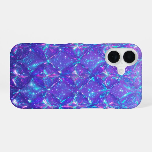 Holographische Galaxie Jewel iPhone 16 Hülle (Rückseite (Horizontal))