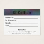 Holographische Gift-Karte aus gebürstetem Metall (Rückseite)