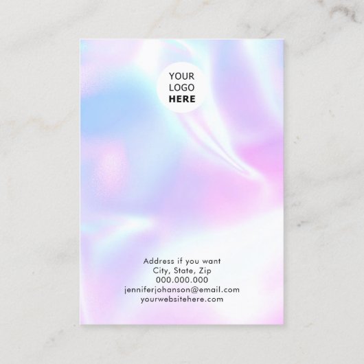 Holographische Girl-Schmuckhalter Ohrringe modern Visitenkarte (Rückseite)