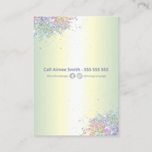 Holographische Glitzer-Speicherkarte Visitenkarte (Rückseite)