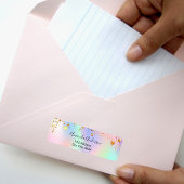 Holographische Goldsterne einhorn Rücksendeadresse