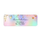 Holographische Goldsterne einhorn Rücksendeadresse (Vorne)