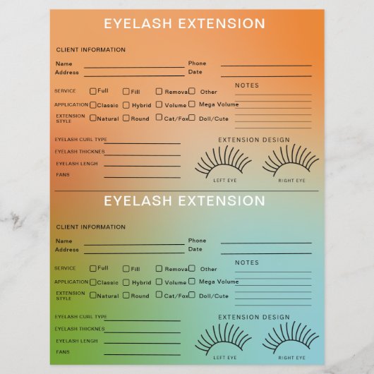 Holographische Gradient Lash Client Record Map Flyer (Vorne)