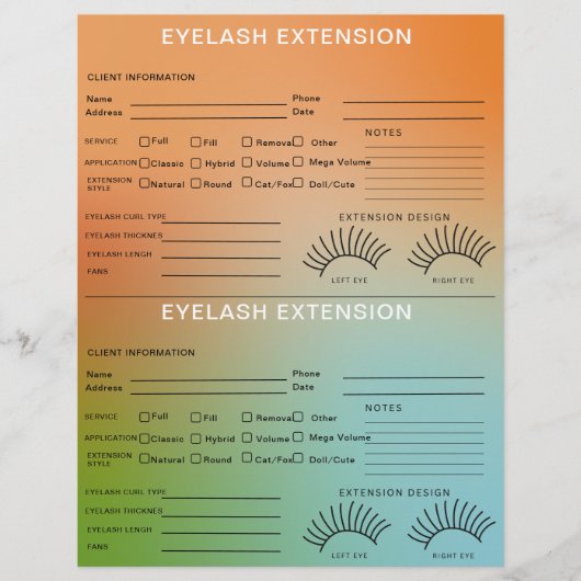 Holographische Gradient Lash Client Record Map Flyer (Vorne)