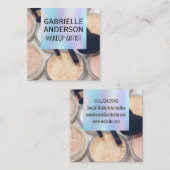 Holographische Gradient | Makeup Palette und Pinse Quadratische Visitenkarte (Vorne/Hinten)