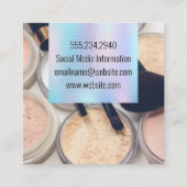 Holographische Gradient | Makeup Palette und Pinse Quadratische Visitenkarte (Rückseite)