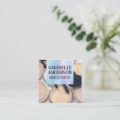 Holographische Gradient | Makeup Palette und Pinse Quadratische Visitenkarte (Stehend Vorderseite)