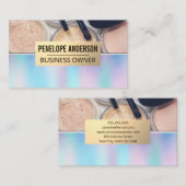 Holographische Gradient | Makeup Palette und Pinse Visitenkarte (Vorne/Hinten)