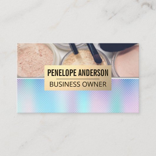 Holographische Gradient | Makeup Palette und Pinse Visitenkarte (Vorderseite)