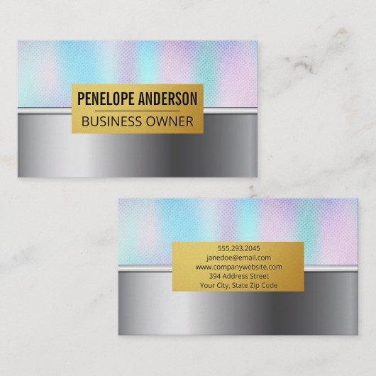 Holographische Gradient | Metallic Visitenkarte (Vorne/Hinten)